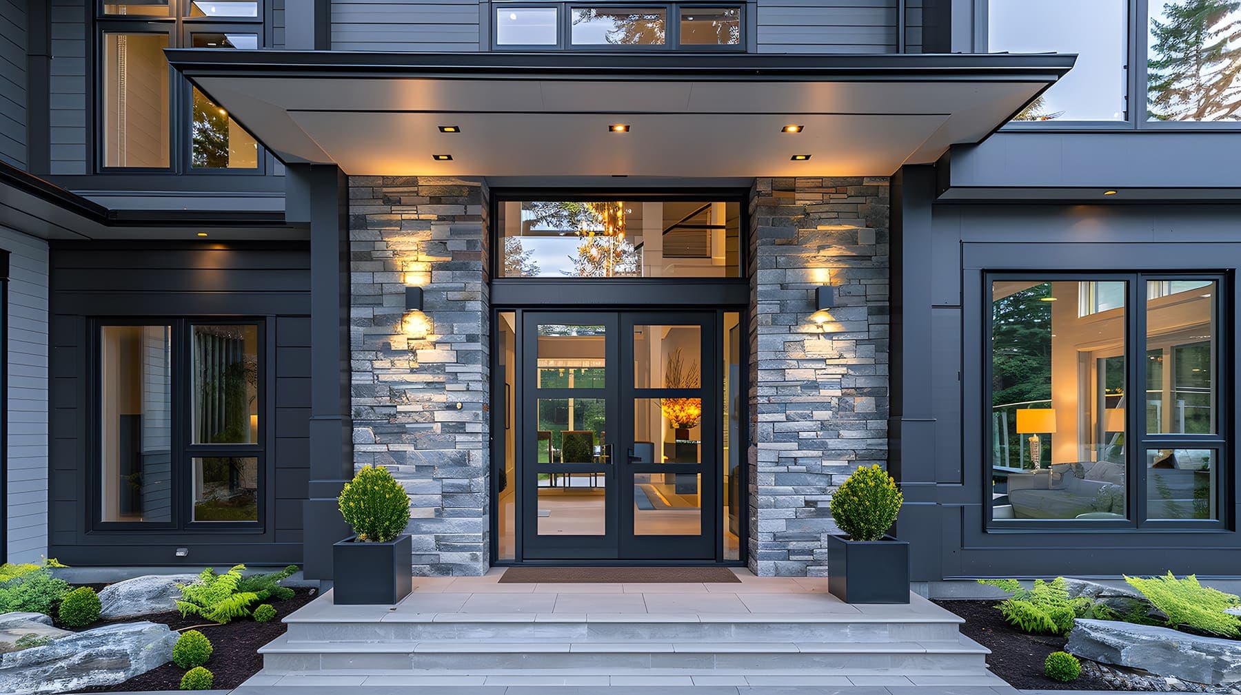 Modern house — large glazing and sliding doors