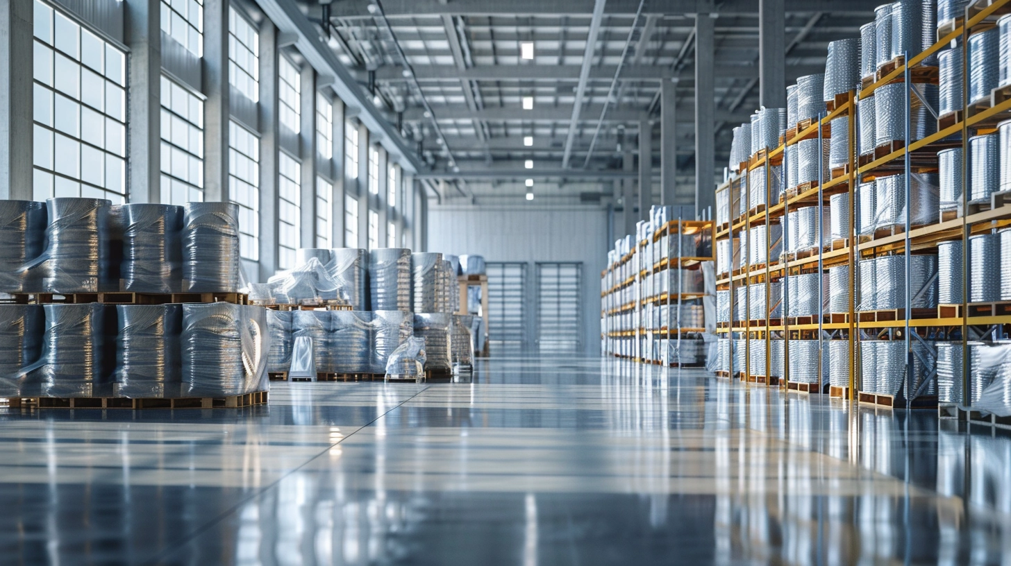 Pallets of Baumit Materials in Wholesale Warehouse