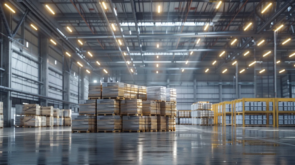 Warehouse loading bulk construction chemicals