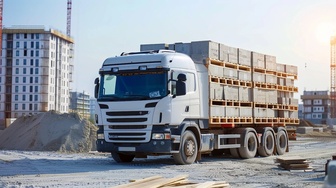 Actitrade logistics truck delivering materials