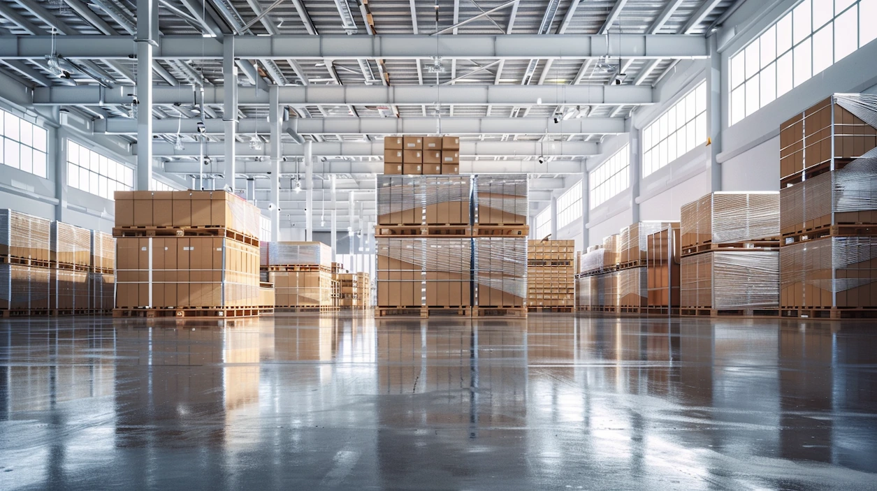 Consolidated building materials in warehouse