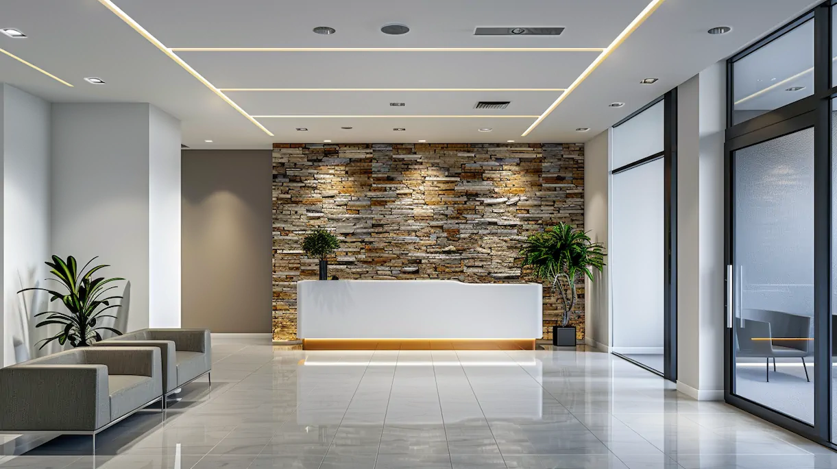 Seamless Stone Cladding in Commercial Interior